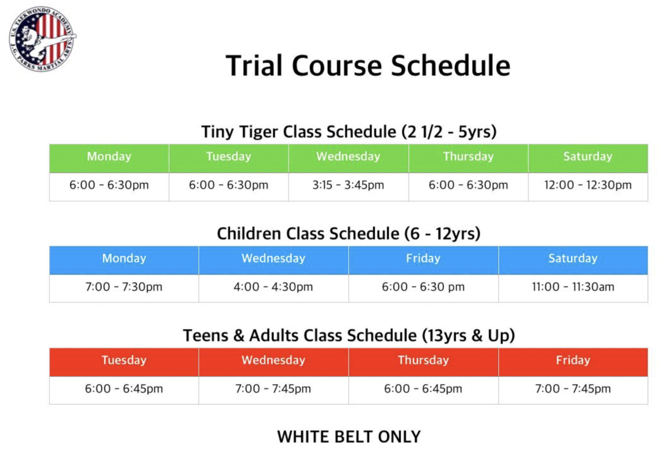 class schedule